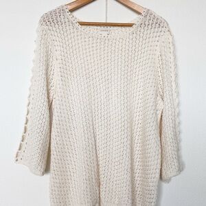 Chico's Ivory Textured Knit Sweater